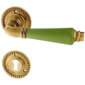 Türbeschlag aus Messing Jugendstil ergonomische Form matt gold